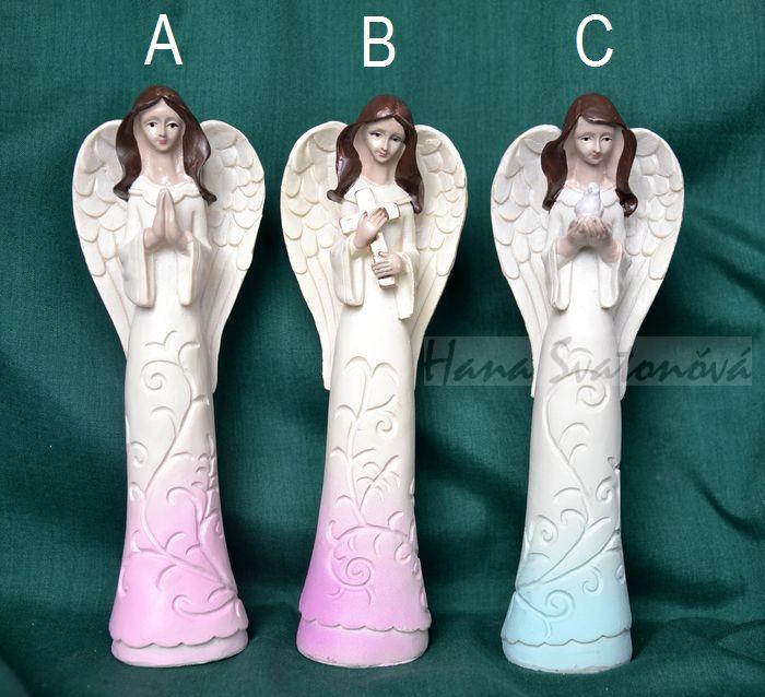 Anděl ornament MODLÍCÍ - výška 17cm