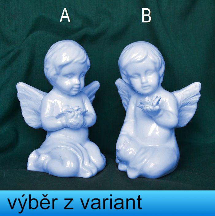 Anděl s růží - výška 10,5cm