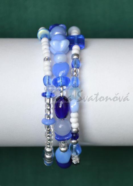 Náramek spirálový modrý 2