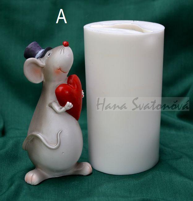 Myšák a Myška se srdíčkem - výška 13cm