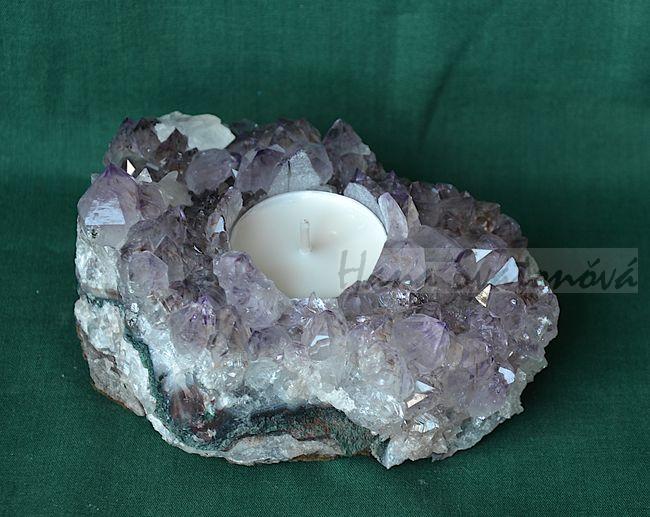 Forma svícen Krystal Achát, na MALOU čajovou svíčku, 13x9x6cm