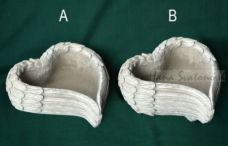 Miska srdce Křídlo, velikost 19x19x5,5cm