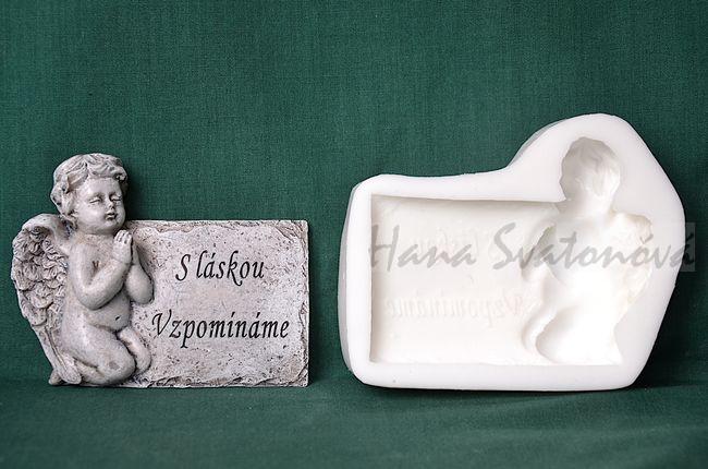 Relief Anděl S láskou vzpomínáme, vel. 9,5x7,5cmcm