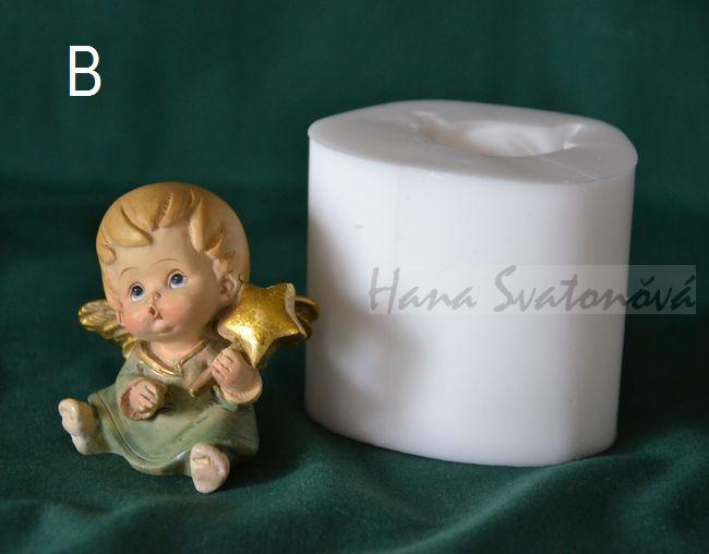 Andělíček buclatý s hvězdičkou - výška 5,5cm