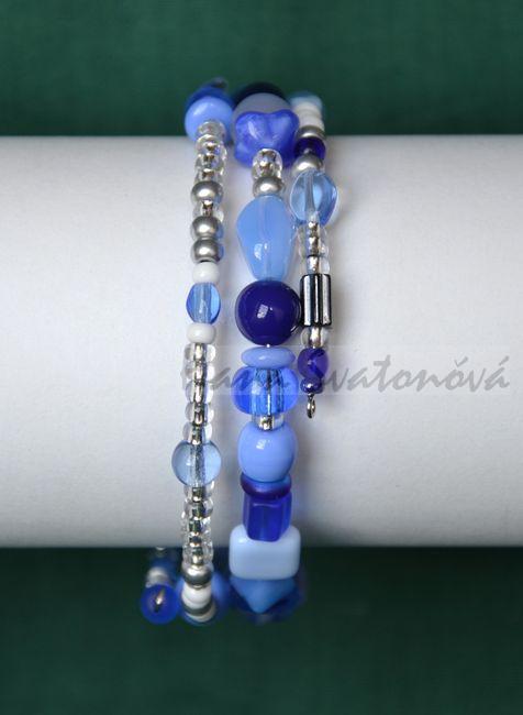 Náramek spirálový modrý 2