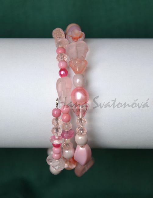 Náramek spirálový růžový