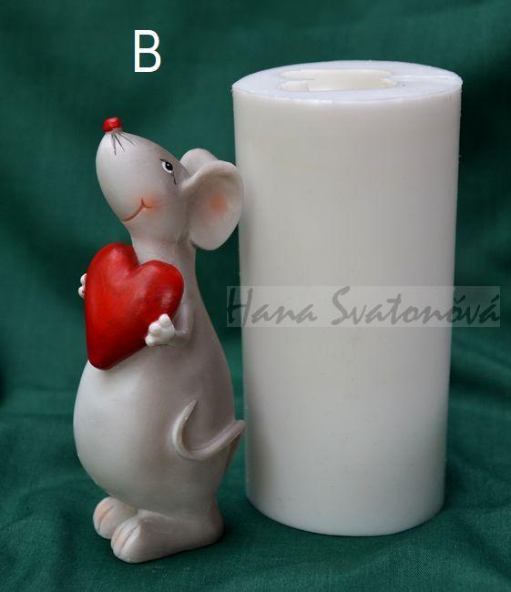 Myšák a Myška se srdíčkem - výška 13cm
