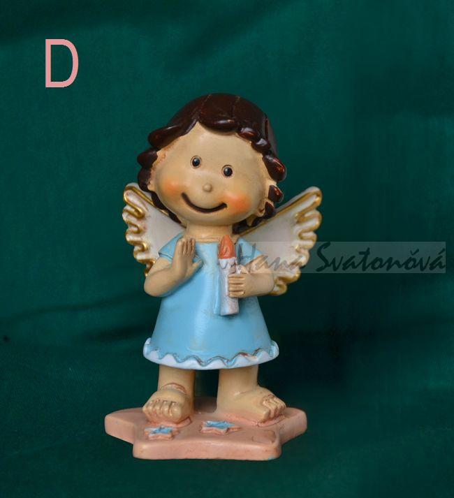 Andílek na hvězdě se svíčkou - výška 6,5cm